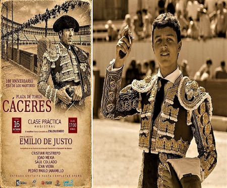 Cristian Restrepo, Junto a Emilio de Justo en Cáceres